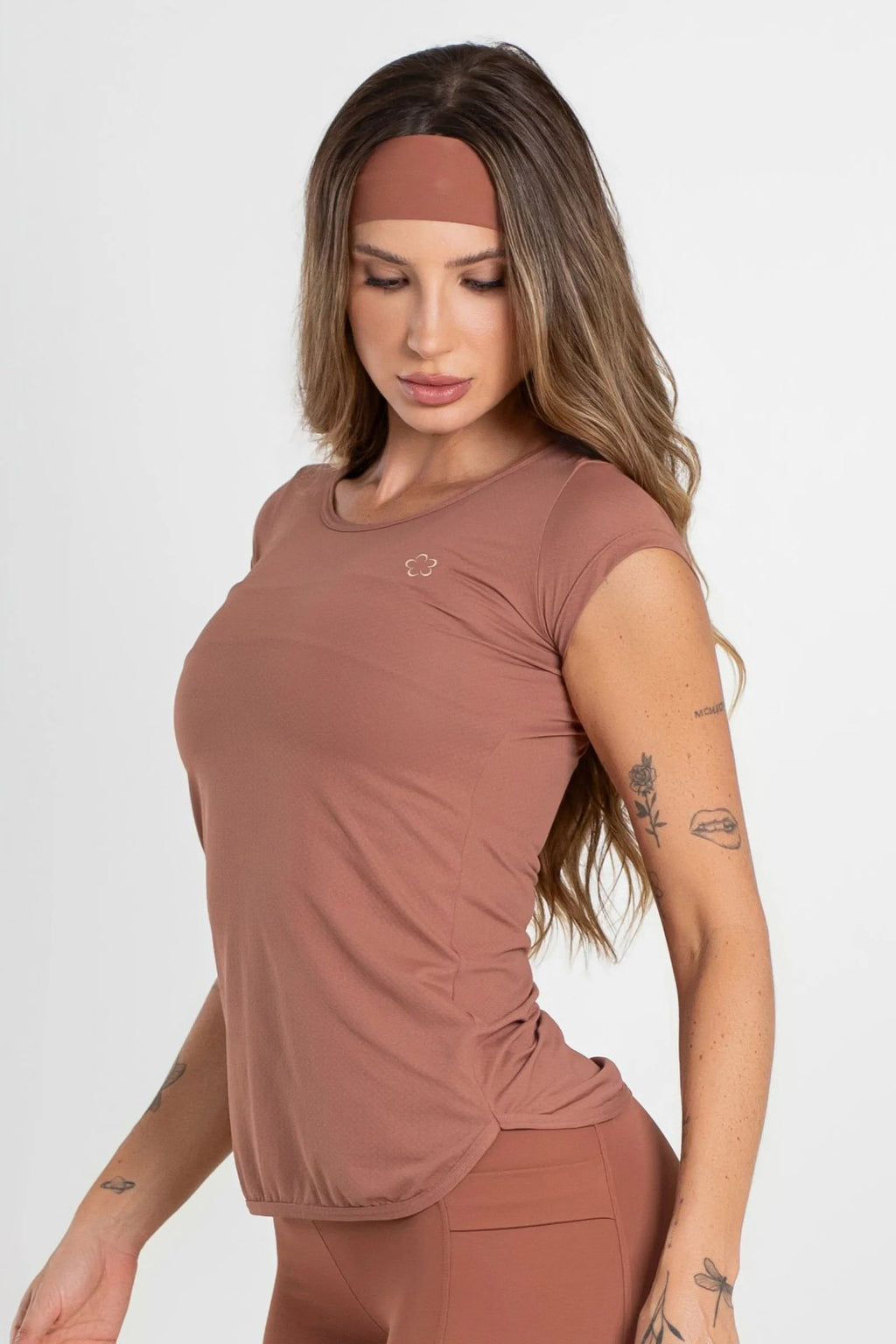 4396BLUSA FLOWER MOCHA - G MOCHA