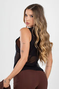 4387BLUSA TELA - M PRETO