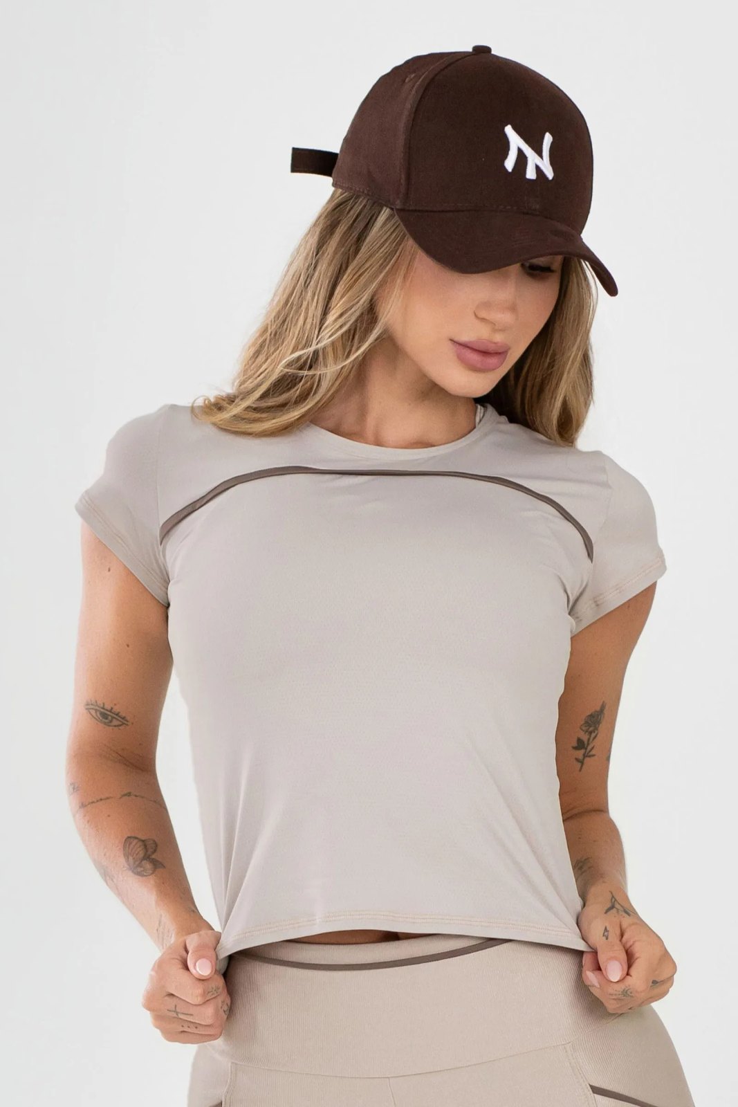 4379CROPPED SPORT-BODY - M CREAM