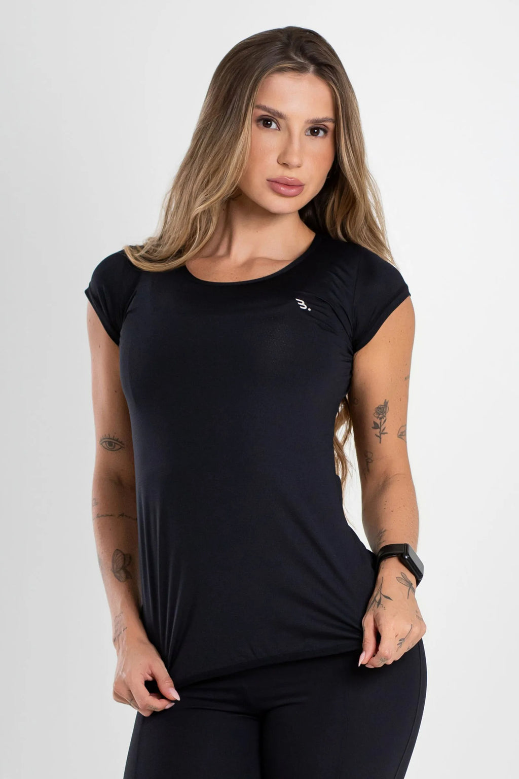 4432BLUSA DRY ALONGADA - PP PRETO